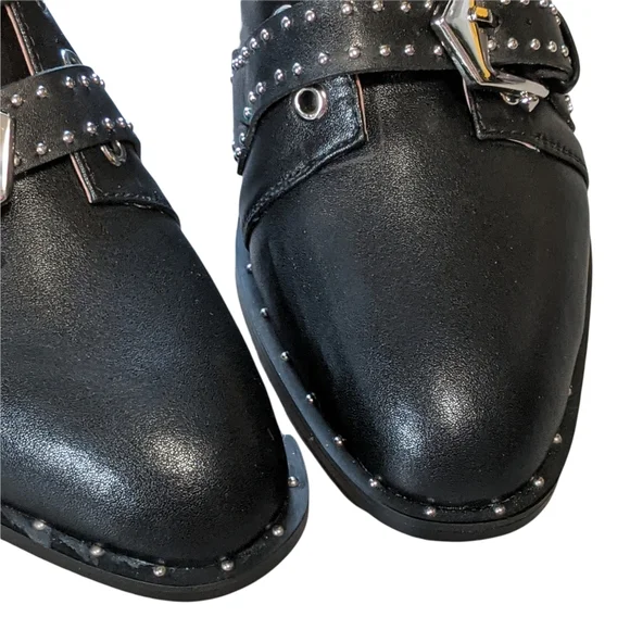 Studded Black Ankle Boots - Picture 5 of 12